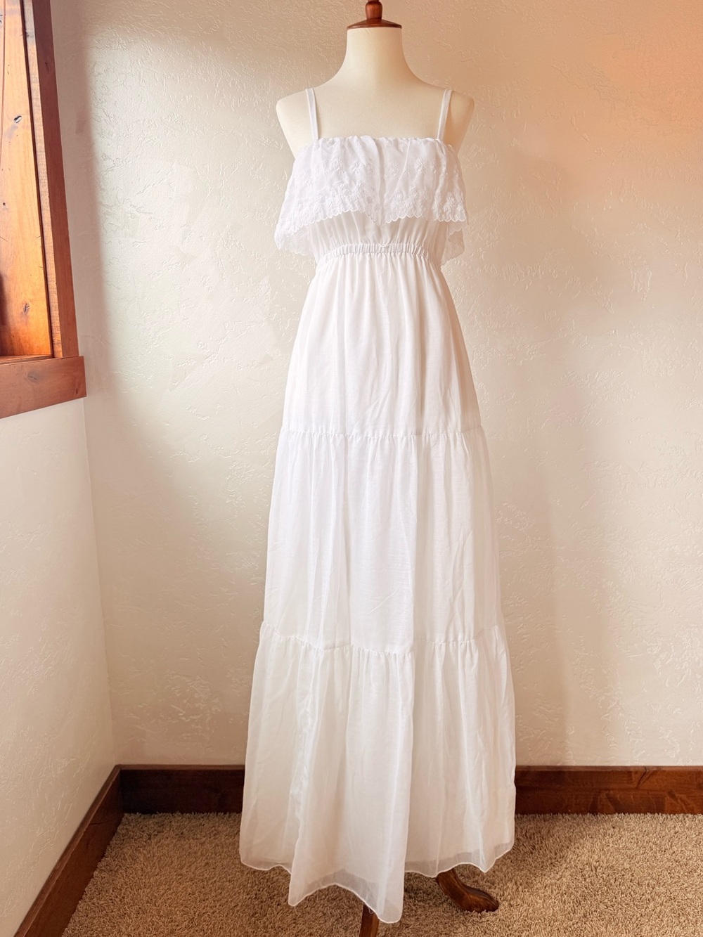 Vintage Roberta California Tiered Cotton Maxi Dress